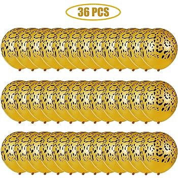 Amazon | Gejoy チーターバルーン ゴールドヒョウ柄バルーン 36